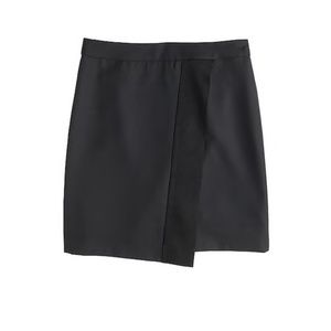 NWT J.Crew Origami Wrap Mini Skirt in Tuxedo Black